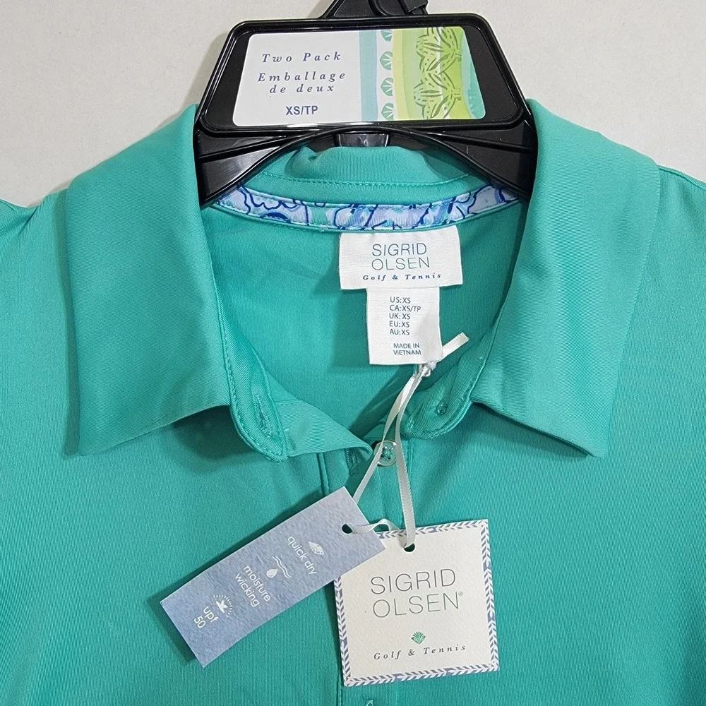 SIGRID OLSEN Tank Polo Ruffle Hem‎ Skort Turquoise Paisley XS Golf Tennis UPF 50